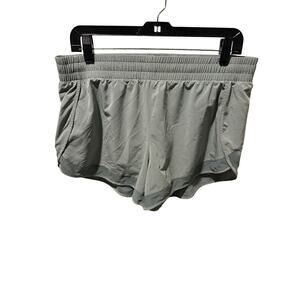 Athleta Mesh 4.5 Shorts – Gray with White Stripes – Women’s Size Large